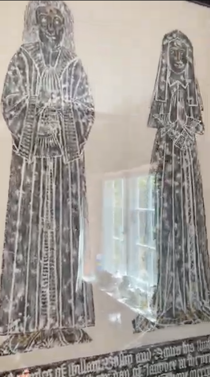 Brass rubbing of William and Agnes Busby