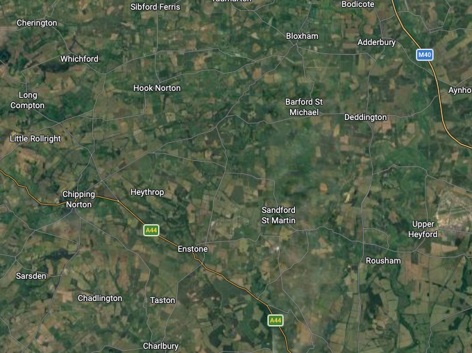 Map of Deddington and Hook Norton area